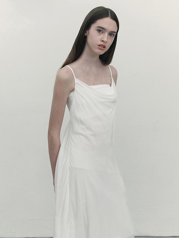 Kirsh Back-Point Maxi Sleeveless Dress [Ivory]