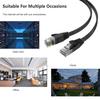 Senetem LAN Cable 3m CAT6 Flat LAN Cable Category-6 High Speed ??LAN Cable CAT6 Compliant Ethernet Cable RJ45 Soft Slim Black