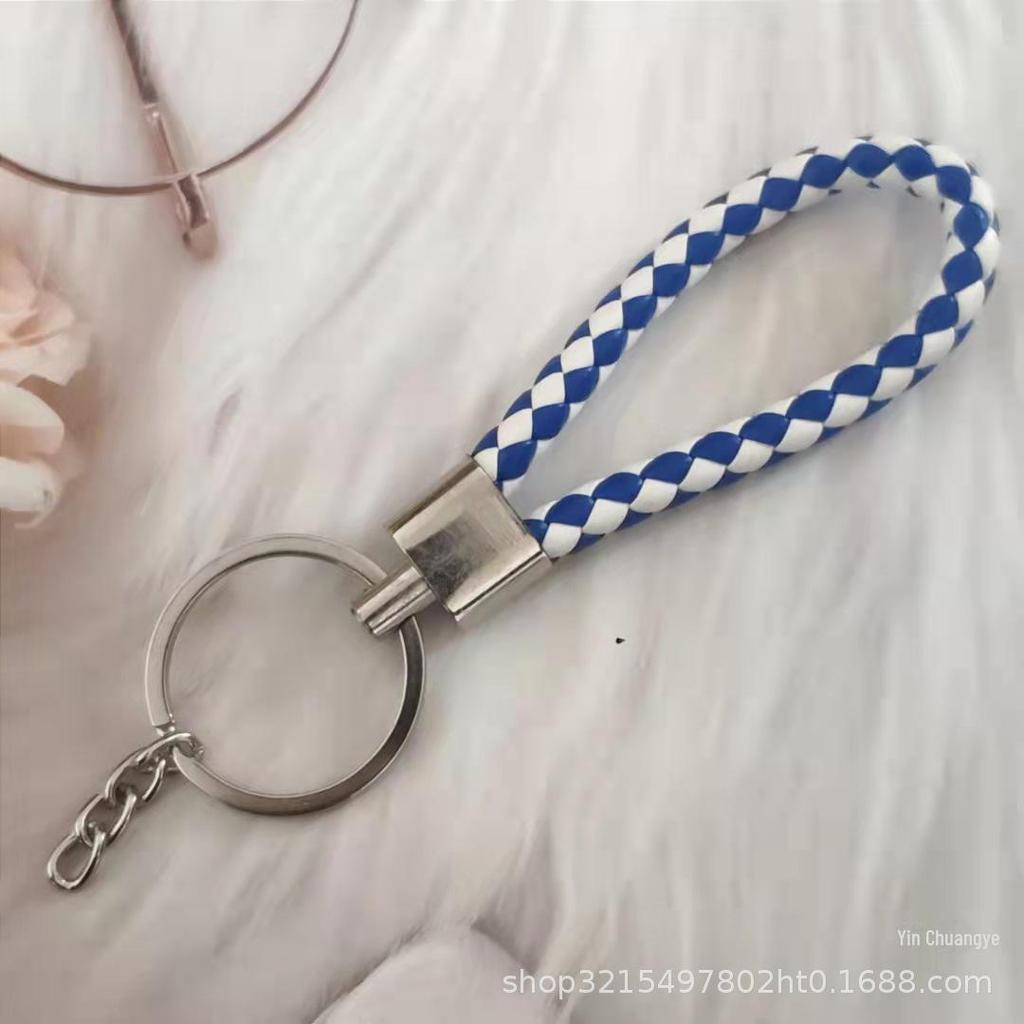 Gevlochten Lederen Touw Sleutelhanger met Poppenhanger - Modieus en Creatief Accessoire