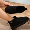 fashion 2024 new winter women's boots round toe solid color suede flat bottom short fashion boots