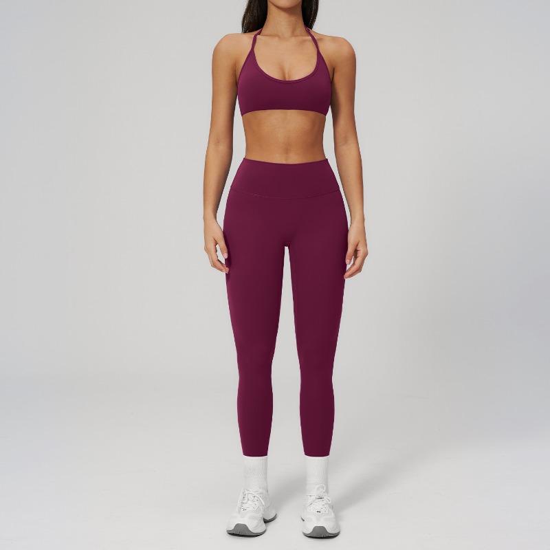 Grinding yoga suit women's quick-drying bra fitness suit outdoor running sports trousers yoga suit