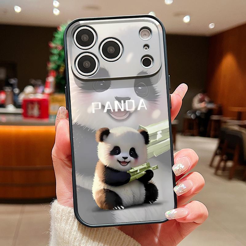 Magnetic For Magsafe Case For iPhone 17 Pro Max Lovely Baby Panda Pattern Skin Feeling Cover For iPhone 16 15 14 13 Pro Max
