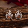 Sunstone Stud Earrings 6x4mm | Sterling Silver Gemstone Earrings | Boho Everyday Studs | Handmade Jewelry Gift for Her