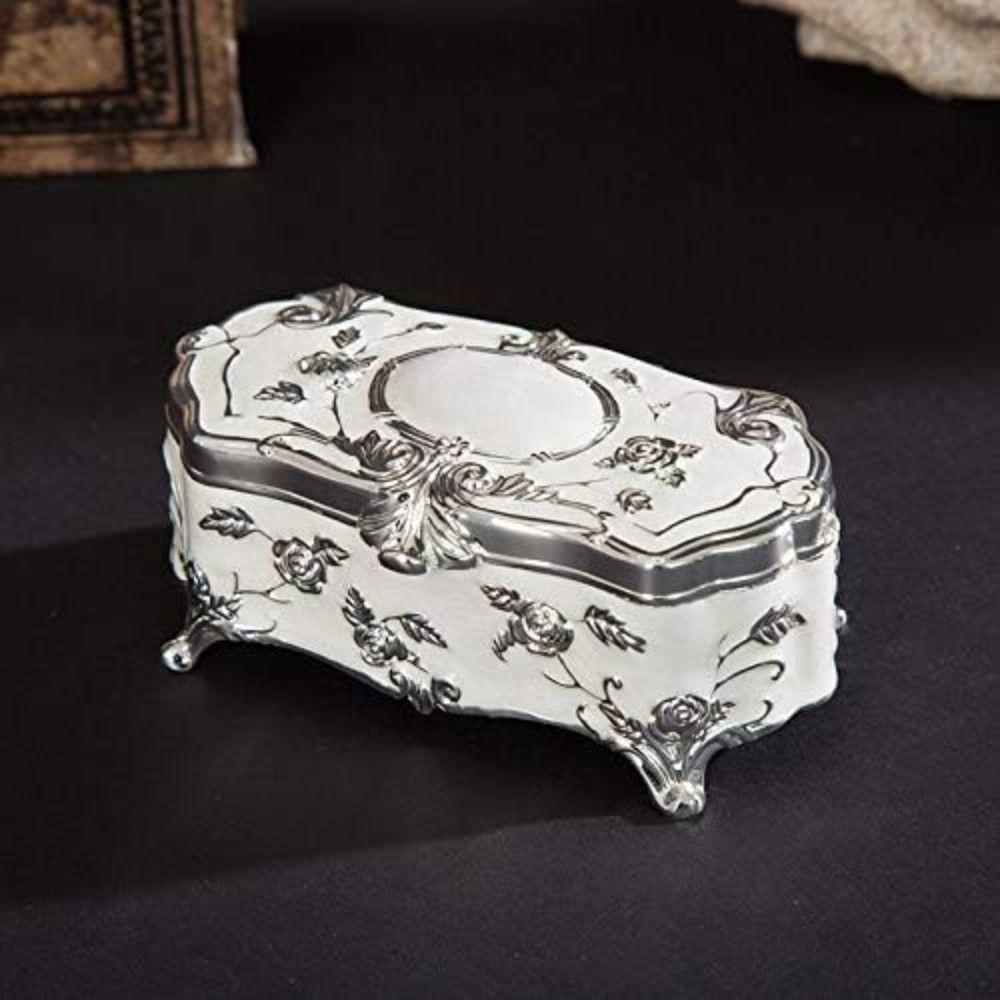 Zinc Zinc Zinc Alloy Jewelry Storage Box Vintage Trinket Case Luxury Treasure Chest  Ring
