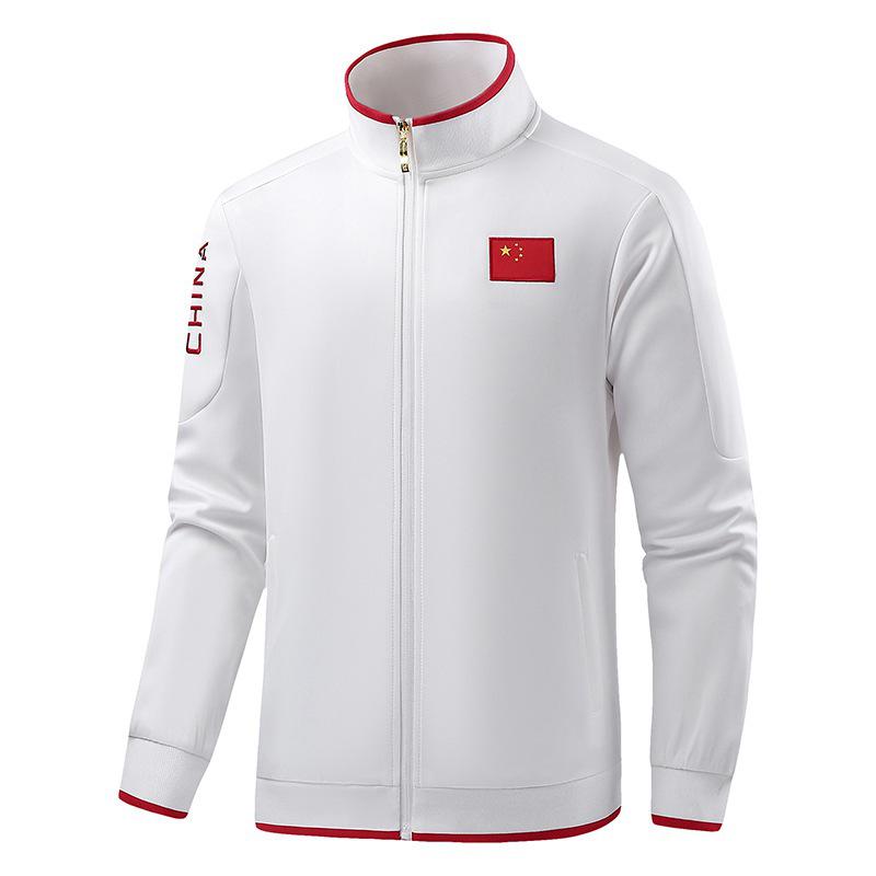 Chinese Team Sportswear: National Sports Student Uniform and Children's Martial Arts Sanda Training Jacket with Stand-Up Collar.