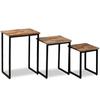 Table basse gigogne - vidaXL - 3 pcs - Teck massif - Rectangulaire - Salon - Marron