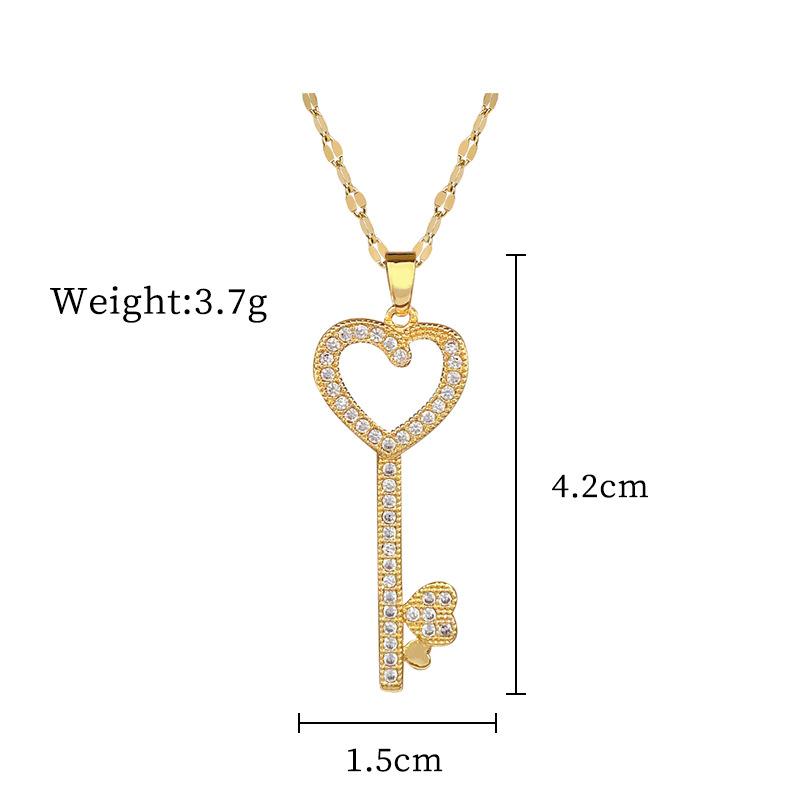 Lucky Necklace Women'S Copper Micro-Inlaid Real Gold Electroplating Simple And Exquisite Clavicle Chain Neck Chain