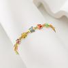 Women Sweet Fashion Colored Glass Diamond Butterfly Stainless Steel Bracelet Jewelry