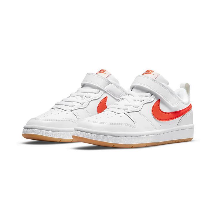 Nike Court Borough 2 Low top Kids' Skateboarding Shoes White Orange Children Aged 3 7 Years Old BQ5451-114