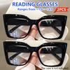 2Pcs Elegant Unisex Cat-Eye Reading Glasses Durable Frame Fashionable Magnification Eyewear For Men And Women