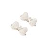 2-Piece Set White Pearl Ribbon Hair Accessories for Girls - Handmade Elegant Design Hair Clips for Formal Events, Parties, Weddings, and Special