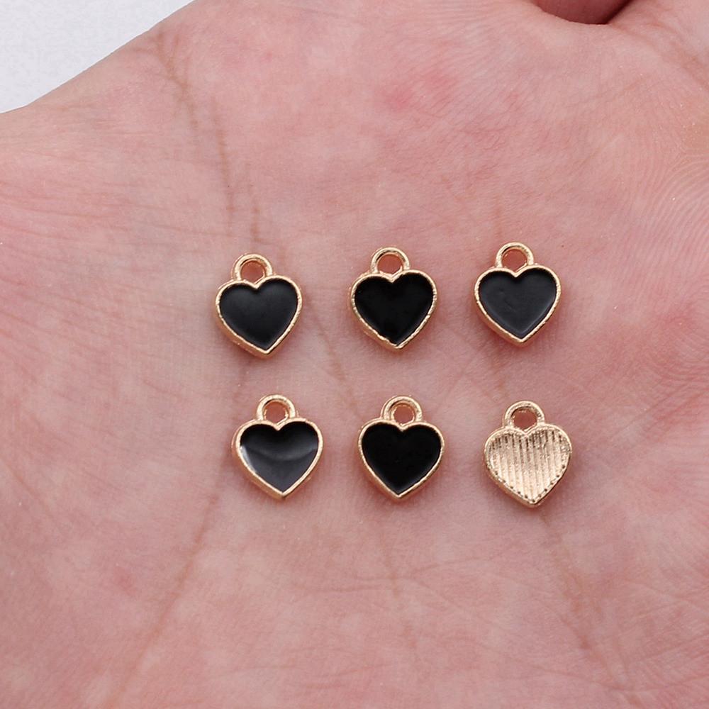 Charms Heart Enamel Pendants Wedding Jewelry Findings QC066