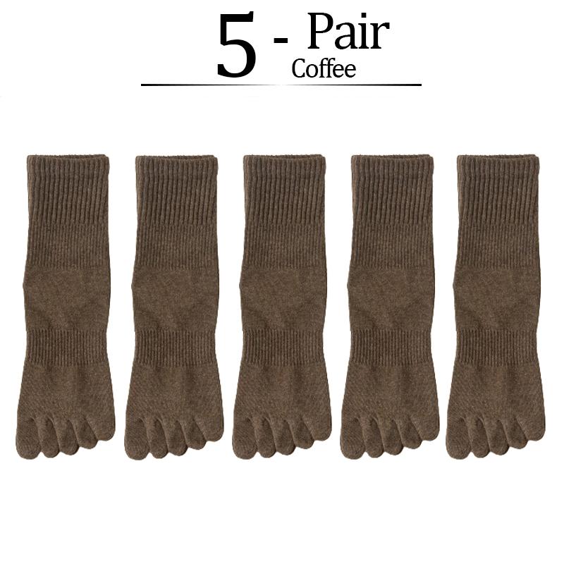 5 Paar/Los Damen Fünf-Zehen-Socken 100% Baumwolle Einfarbig Damen Zehensocken Sport Frühling Herbst Harajuku Zehensocken