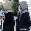Knitted Balaclava Neck Warmer Button-up Hat