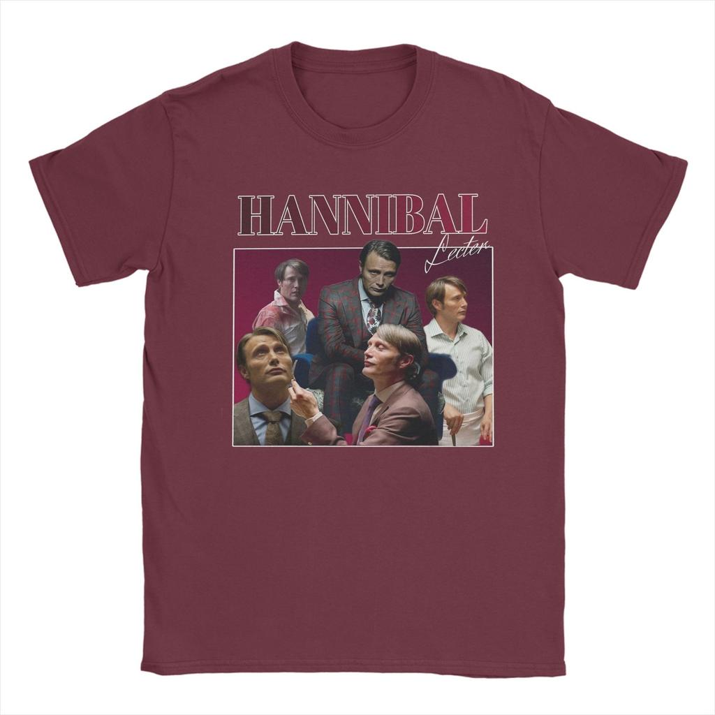 Hannibal Mads Mikkelsen Pánská trička Volnočasové tričko Krátký rukáv Kulatý výstřih Tričko 100% bavlna Pánské topy