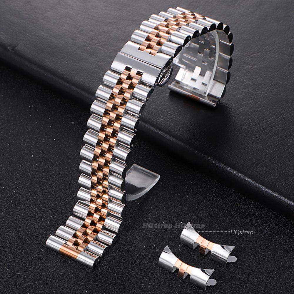 Solid Stainless Steel Watch Band for Rolex Flat Curved End Strap 12 13 14 16mm 17mm 18mm 19mm 20mm 21mm 22mm Men Women Bracelet
