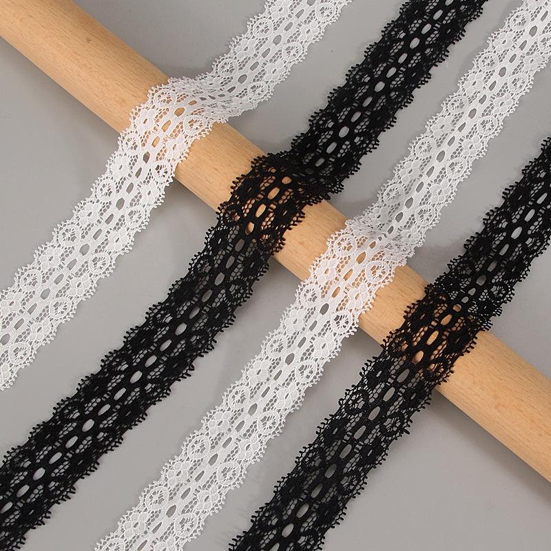 Elastic Fancy Lace Flat Shoelace for Sneakers Shoelaces for Women Casual Shoes Black White Shoe Laces Accessorices