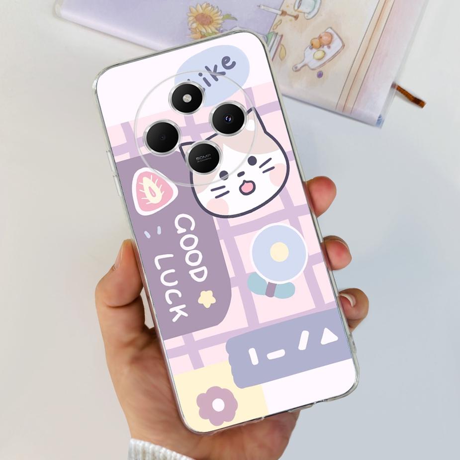 For Xiaomi Redmi 14C Case Poco C75 Cute Cat Cartoon Cover Soft Silicone Phone Case For Xiaomi Poco C75 Redmi 14C 14R Fundas Capa