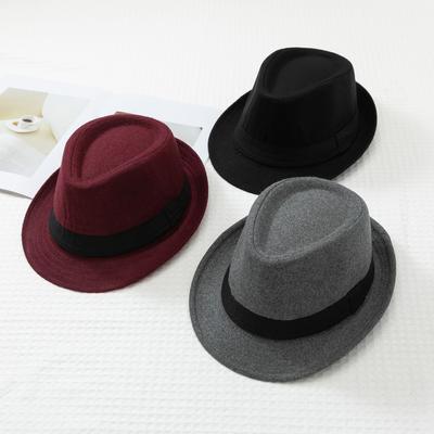 New Top Hat Ji British Men'S Top Hat Felt Hat Middle-Aged And Elderly Men'S Jazz Hat Casual Hat