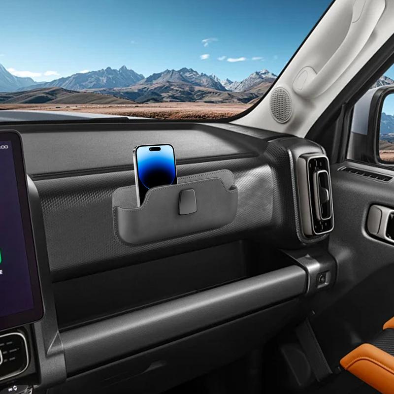 Multifunctional pu leather Auto Eyeglasses Organizer Box Adhesive car instrument panel installation for Keys, Phones, Earphones