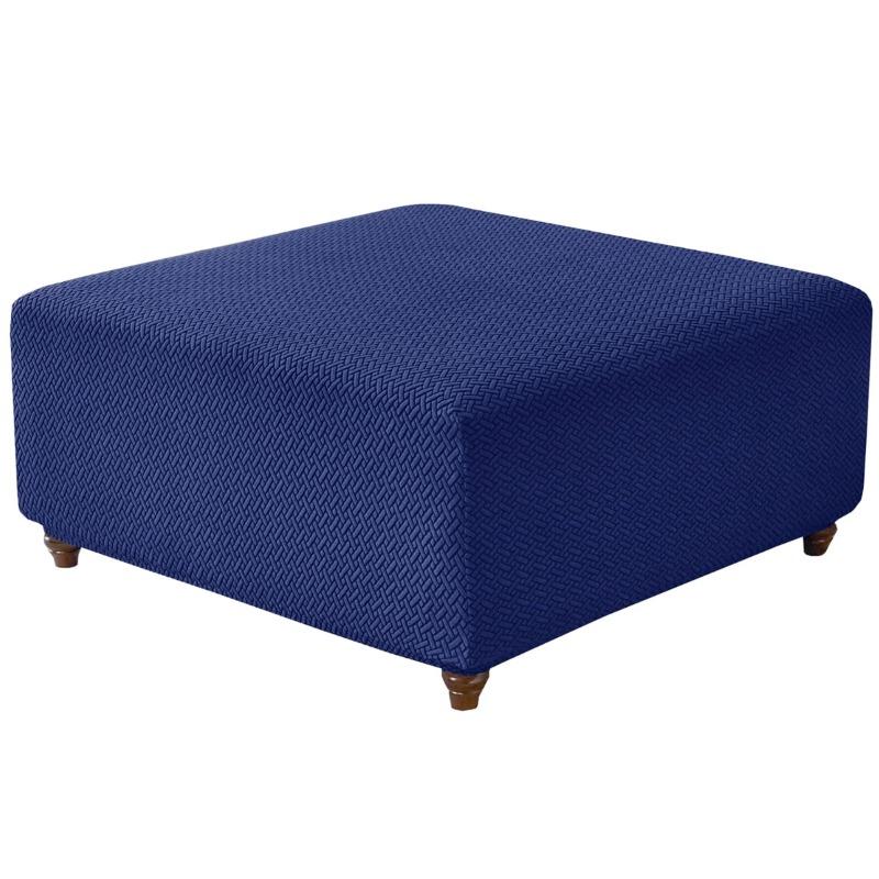 

1pcs T-Shape Jacquard Square Stool Cover Ottoman Stool Cover Elastic Sofa Footrest Slipcovers for Living Room Office Home Decor S-37-45cm