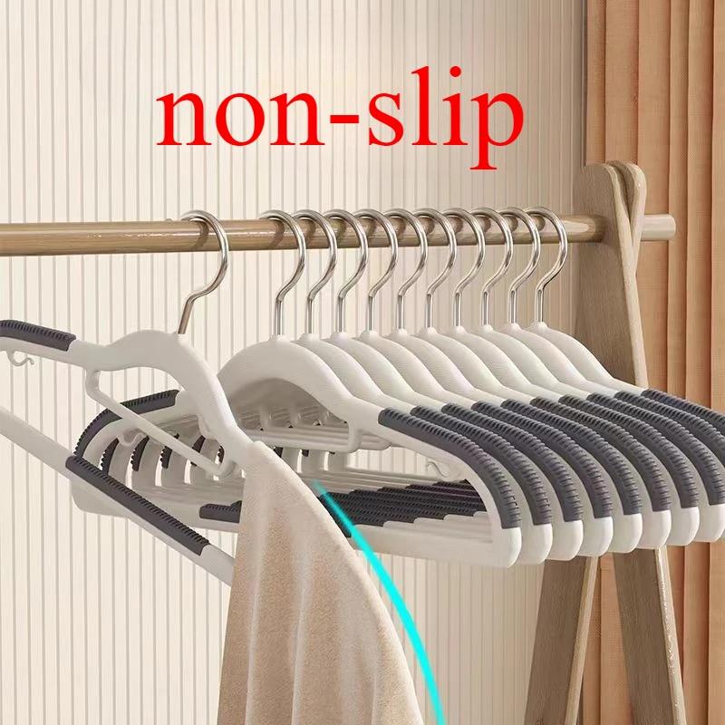 10Pcs Set of Non-slip Hangers Sturdy and Durable Rotating Hook Hangers Laundry Bathroom & Bedroom Clothes Hangers Organization
