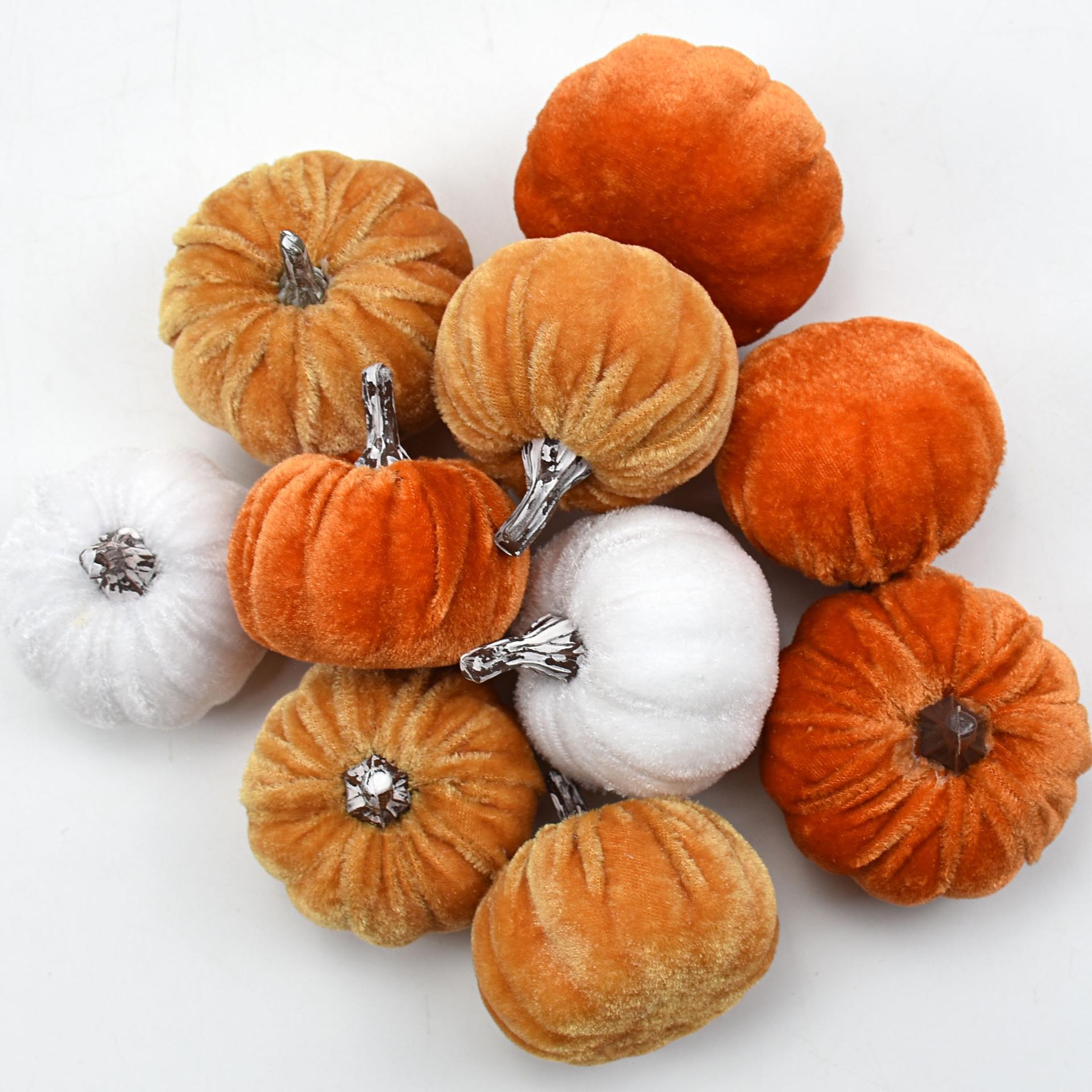 

Artificial Foam Pumpkin Decor with Cloth Rope, Fall Thanksgiving Table Centerpiece, Harvest Festival Home Decor, Realistic Pumpk 5pcs