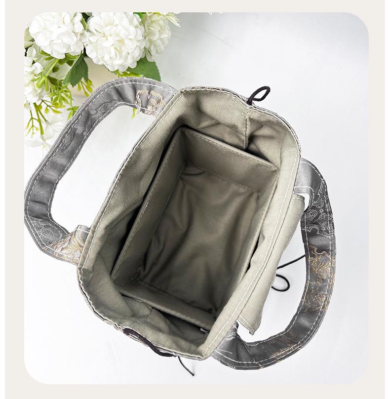 Brocade Tea Set Storage Bag: Portable, Customizable Cloth Bag for Tea Can Storage