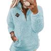 Ladies' Fashionable And Comfortable Half Zipper Solid Color Long Sleeved Casual Top