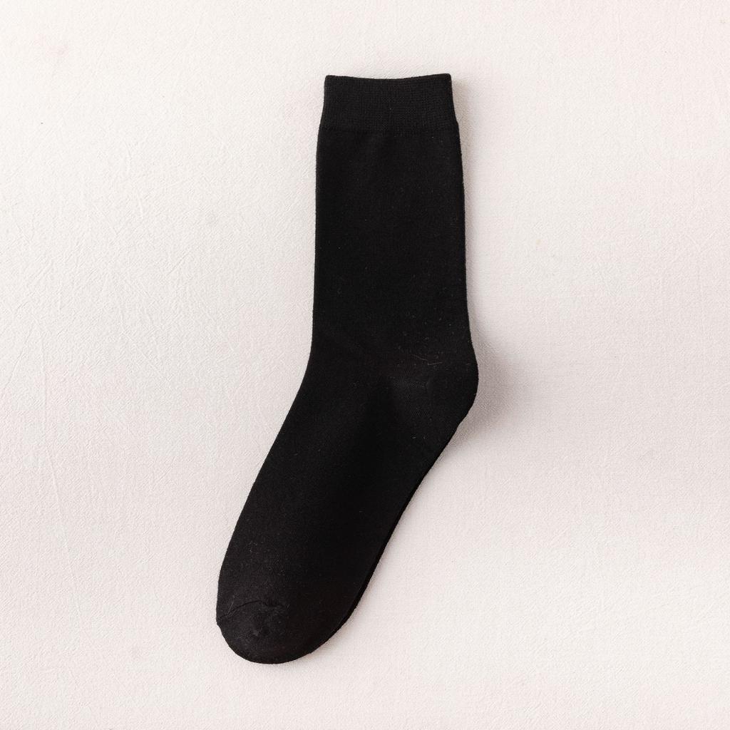 Black And White Socks Women'S Autumn And Winter Tube Socks Japanese Solid Color Calf Socks Cotton Korean Version Knee Socks Zhuji Socks Wome