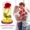 Beauty And The Beast Rose Artificial Flowers Rose In LED Glass Dome Christmas Home Decor Wedding Valentines Day New Year Gift