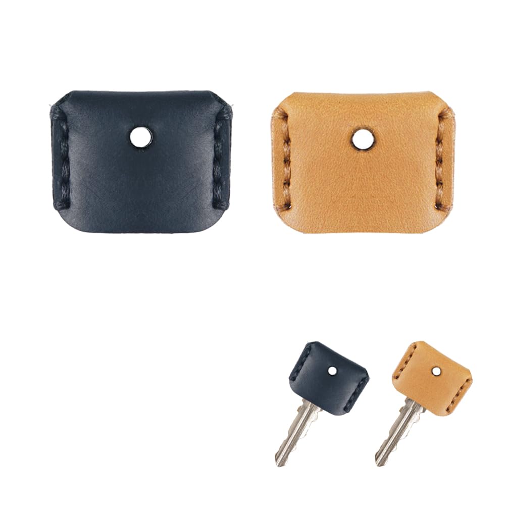 [CHANGJIQ] Комплект из 2 кожаных чехлов для ключей 2.5x3.5x0.4 cm