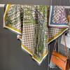 Geometric Spring   Autumn and Summer Universal Sun Protection Large Scarf Scarf Scarf Scalp Imitation Silk Double-sided Printing New Square Scarf