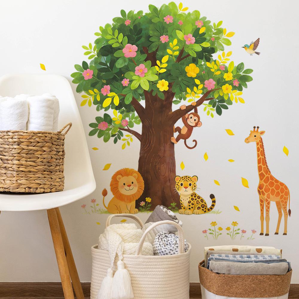Cartoon Animals, Giraffe, Little Lion, Children's Bedroom, Study Room, Home Furnishings, Wall Decoration, Wall Stickers