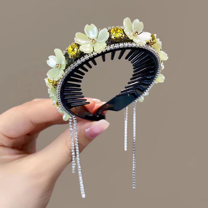 

Женские элегантные роскошные заколки для волос со стразами и кисточками в виде хвоста, когти для волос, милые заколки для волос с фрикадельками, повязка на голову, модные аксессуары для волос