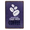 Coffee Sign Vintage Wall Decor Plaque Metal Retro Poster Decorative Coffee Plates Tin Cafe Decoration 20x30 Cm