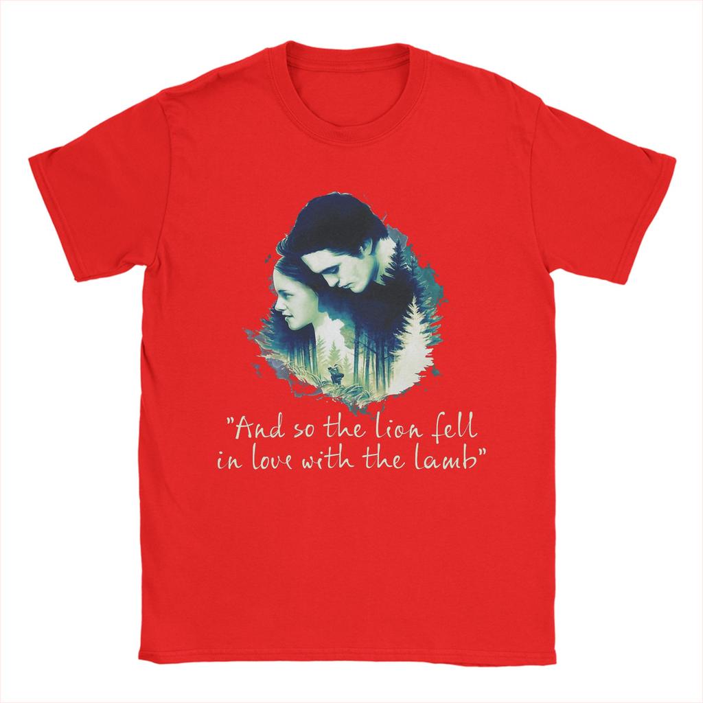 Men's T-Shirt Twilight Movie Edward and Bella Vintage Cotton Tees Short Sleeve  T Shirts O Neck Tops Plus Size