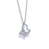 Yhpup Chic Natural Shell CZ Butterfly Pendant Necklace Fashion Luxury Stainless Steel Premium Jewelry Attractive Daily Gift