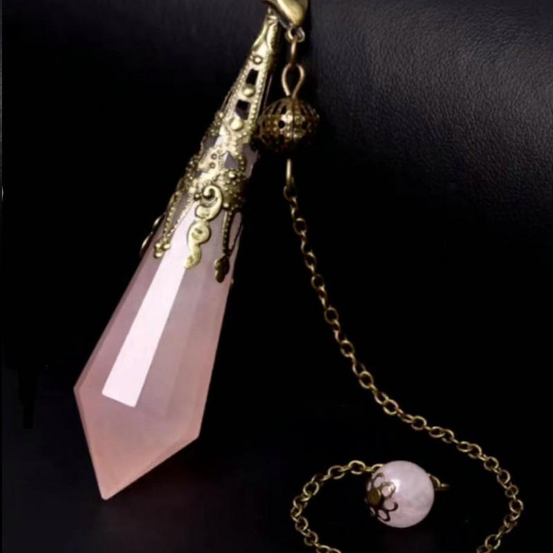 Natural Crystal Pendant with Smoky Quartz, Amethyst, Brown Quartz, Obsidian, Tiger's Eye, and White Crystal