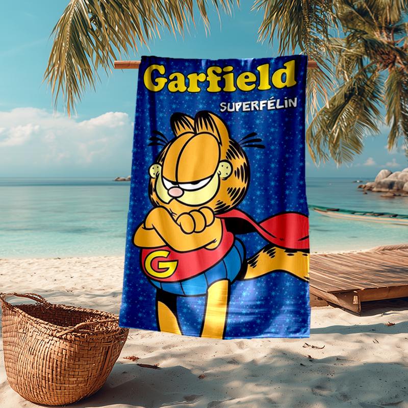 Ultra-Soft Beach Towel with Garfield Theme,Ideal for Pool - Camping, Diving - Perfect Travel Essential, Vibrant Beach Towel.