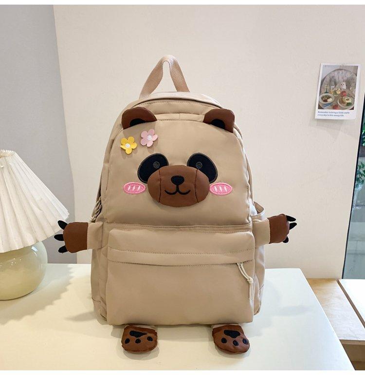 Panda Backpack Student Schoolbag Women's College Style Large Capacity Lightweight Backpack