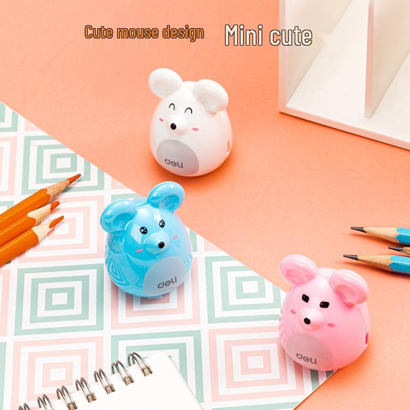 Deli 0569 Cartoon Mini Student Mouse Pencil Sharpener