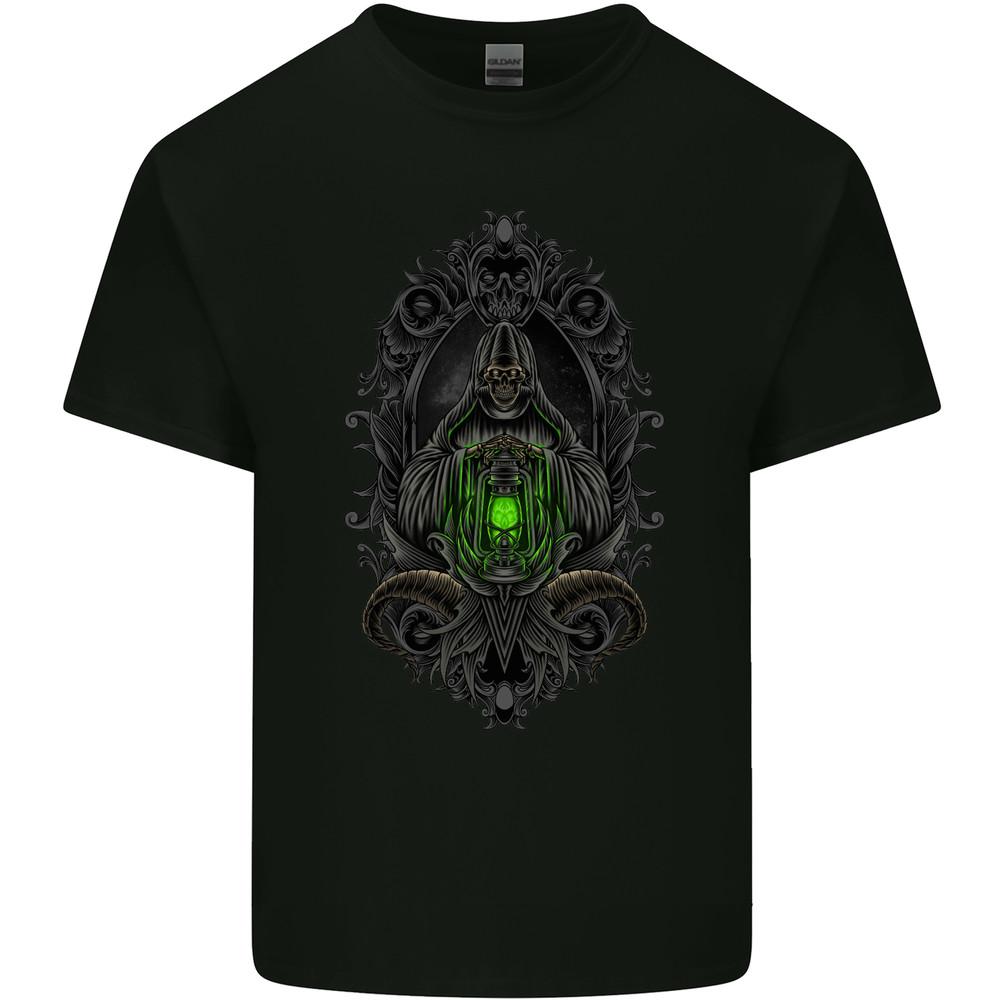 Grim Reaper Gothic Skull Heavy Metal Mens Light Cotton T-Shirt Unisex T-Shirt M