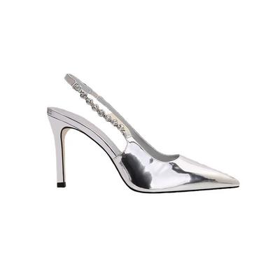 Stiletto Heels with Femininity Silver Senior Sense Women's Shoes Not Tired Feet  Autumn Beautiful High-heeled Sandals