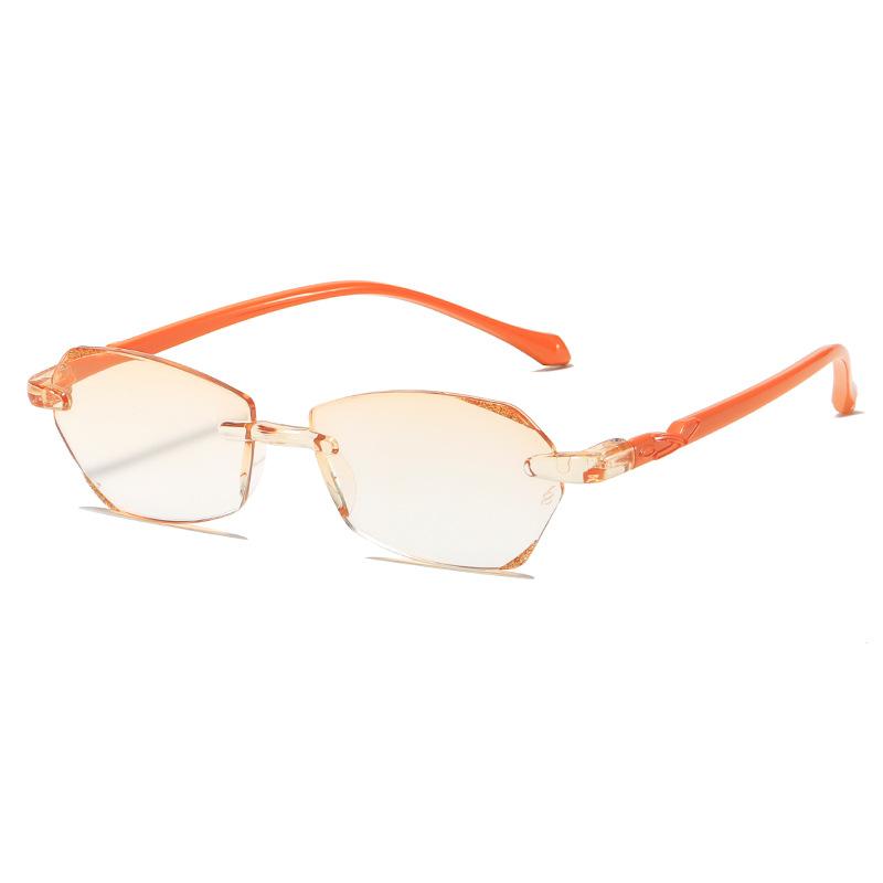 Rimless Reading Glasses Women Vintage Frameless Diamond Cut Edge Hyperopia Eyeglasses Anti Blue Light Computer Eyewear +1.0~+4.0