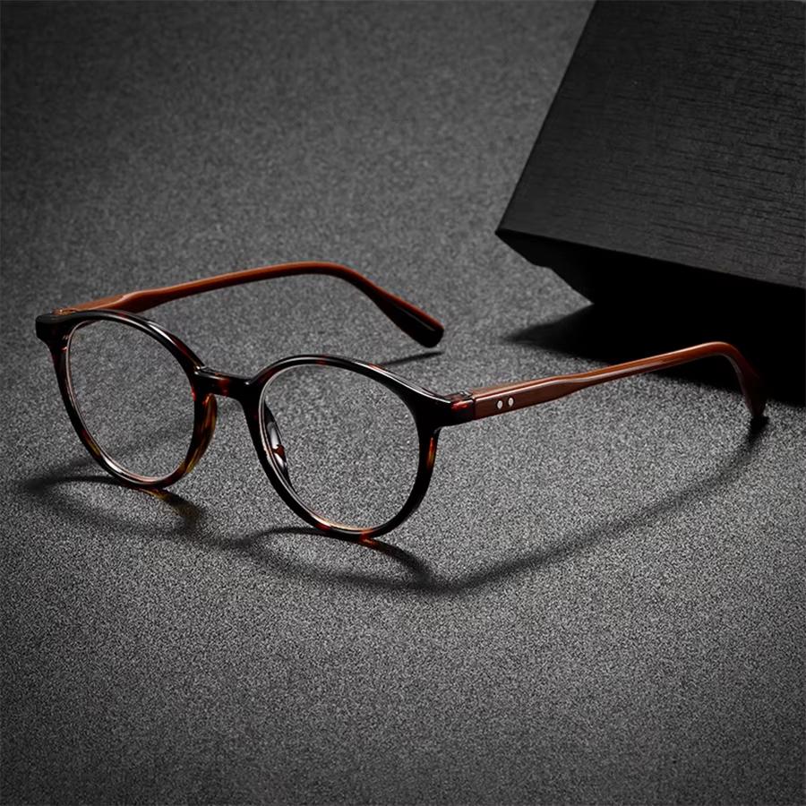 

New Men Women Round Frame Boho Y2K Reading Glasses Anti Blue Light Eyewear Spectacles Fashion Trendy Presbyopic Eyeglasses +100 коричневый
