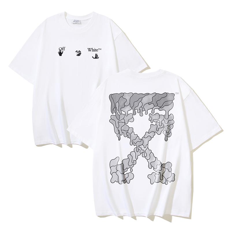 Off-White 2025 Sommer Neu OW Auflösender Pfeil Schmelzend Bedrucktes Kurzarm-T-Shirt für Männer und Frauen