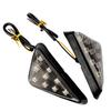 2x Motorcycle 12V Euro Triangle Flush Mount Turn Signal Smoke Amber LED Light AP