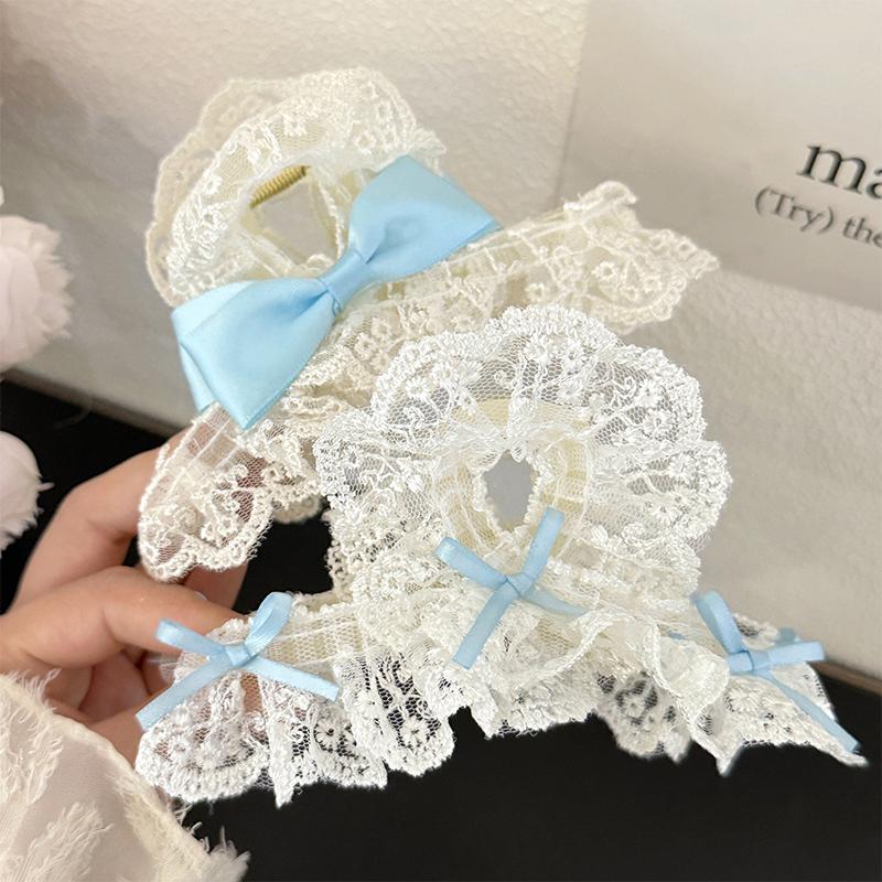 Temperament Lace Bow Hair Clip For Women Girls High Quality  Delicate Hairpin Headdress Sweet Hair Accessories Gifts