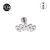 6/8mm G23 Titanium Crown Diamond Lip Stud Ring for Medusa Piercing, 16G